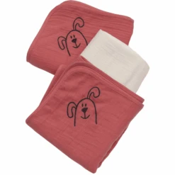 Be Be 's Collection Musselin Mullwindel 3er Pack Hund Lachs 60 X 60 Cm