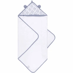 Emma & Noah Kapuzenhandtuch Rauten Blau 80 X 80 Cm