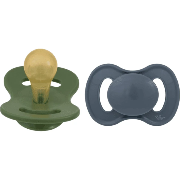 Lullaby Planet Schnuller Rund Aus Latex Gr. 2 In Forest Green & Flint Stone, 2er Pack 1 Lullaby Planet Schnuller Rund Aus Latex Gr. 2 In Forest Green & Flint Stone, 2er Pack