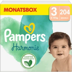 Pampers® Pampers Harmonie Gr.3 Newborn, 6-10 Kg, Monatsbox (1x204 Windeln)