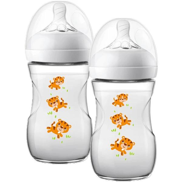 Philips Avent Natural Flasche SCF070/20, 260ml, 2 Stück, Tiger 1 Philips Avent Natural Flasche SCF070/20, 260ml, 2 Stück, Tiger